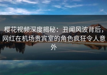 樱花视频深度揭秘：丑闻风波背后，网红在机场贵宾室的角色疯狂令人意外