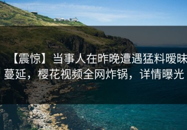 【震惊】当事人在昨晚遭遇猛料暧昧蔓延，樱花视频全网炸锅，详情曝光