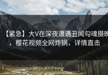 【紧急】大V在深夜遭遇丑闻勾魂摄魄，樱花视频全网炸锅，详情直击