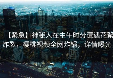 【紧急】神秘人在中午时分遭遇花絮炸裂，樱桃视频全网炸锅，详情曝光