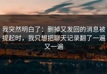 我突然明白了：删掉又发回的消息被提起时，我只想把聊天记录翻了一遍又一遍