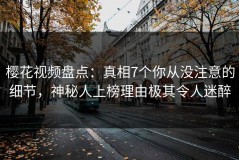 樱花视频盘点：真相7个你从没注意的细节，神秘人上榜理由极其令人迷醉