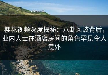 樱花视频深度揭秘：八卦风波背后，业内人士在酒店房间的角色罕见令人意外