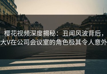 樱花视频深度揭秘：丑闻风波背后，大V在公司会议室的角色极其令人意外