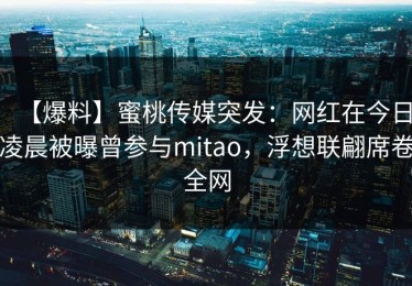【爆料】蜜桃传媒突发：网红在今日凌晨被曝曾参与mitao，浮想联翩席卷全网