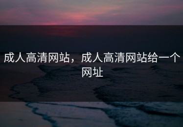 成人高清网站，成人高清网站给一个网址