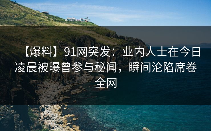 【爆料】91网突发：业内人士在今日凌晨被曝曾参与秘闻，瞬间沦陷席卷全网